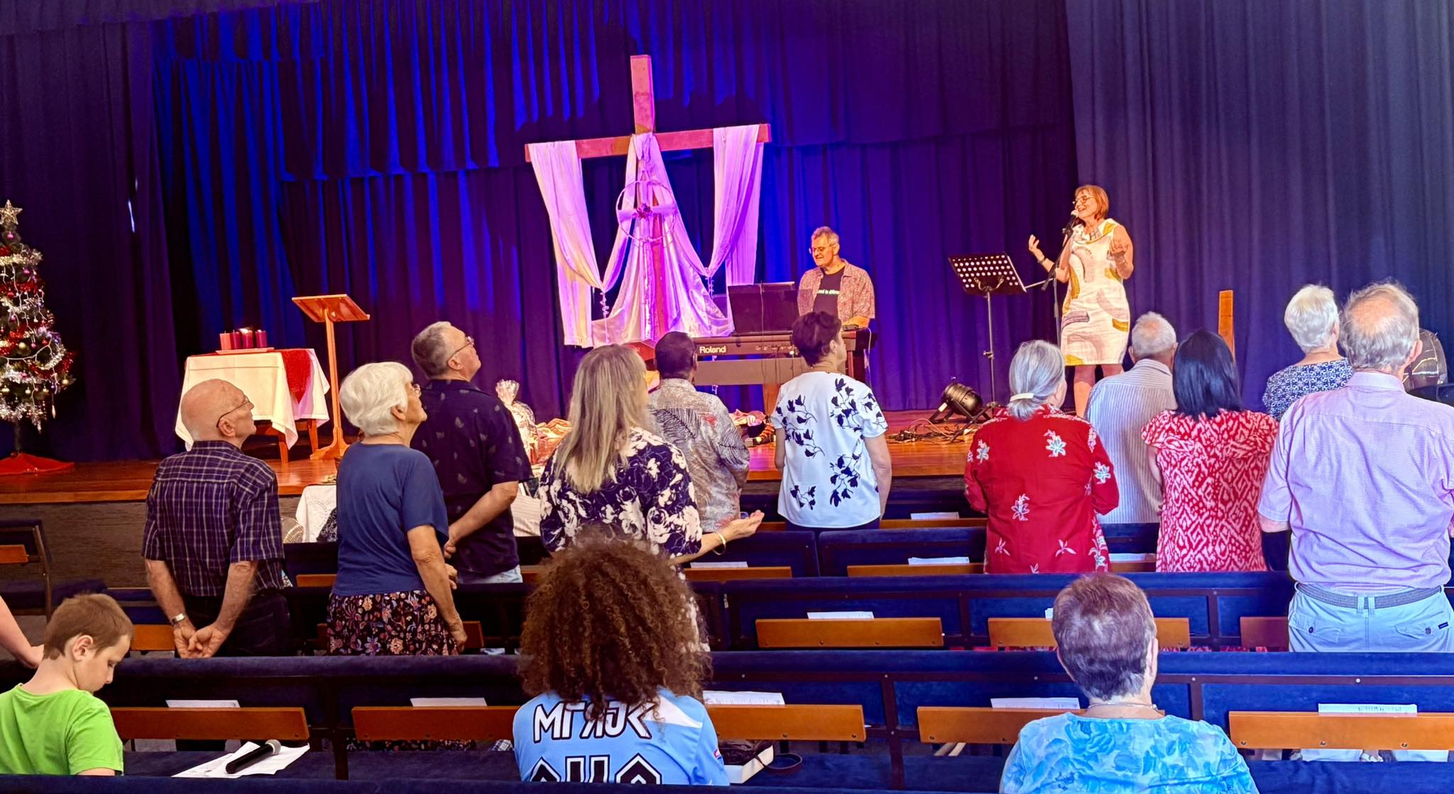 Worship team lead Moreton Bay Church in Sunday service at 9AM